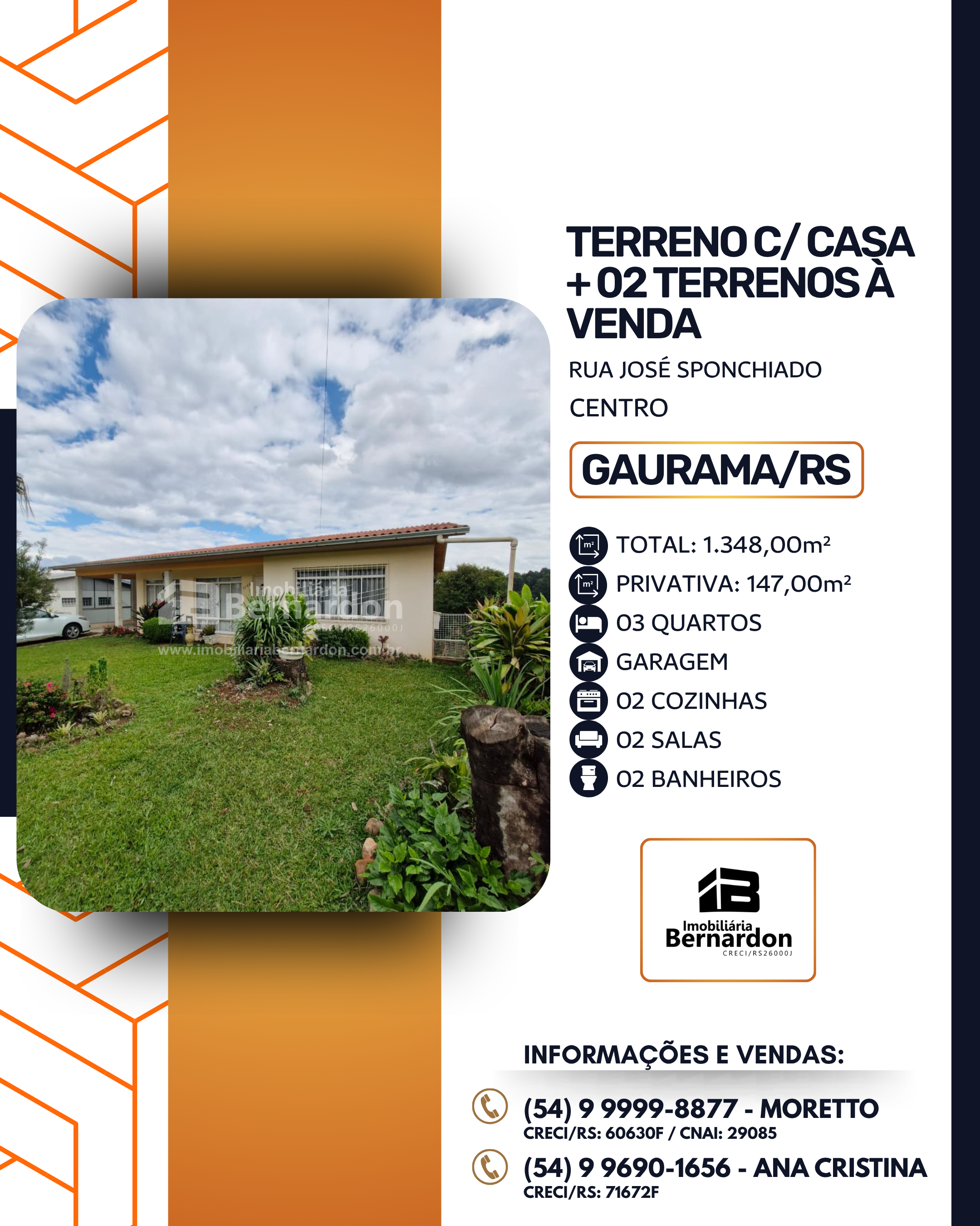 Imagem: Casa e terrenos com várias possibilidades no Centro de Gaurama/RS.